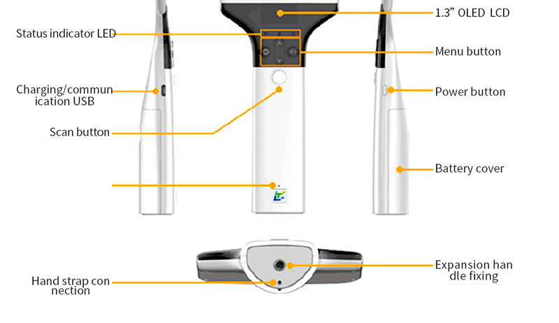 RFID El Tipi UHF Okuyucu 915M Uzaktan Depo Yönetimi Muayene Makinesi 8